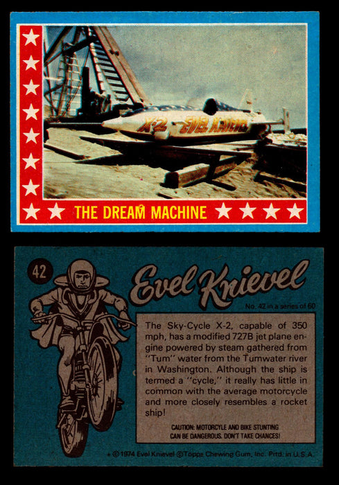 Evel Knievel Topps 1974 Vintage Trading Cards You Pick Singles #1-60 #42  - TvMovieCards.com