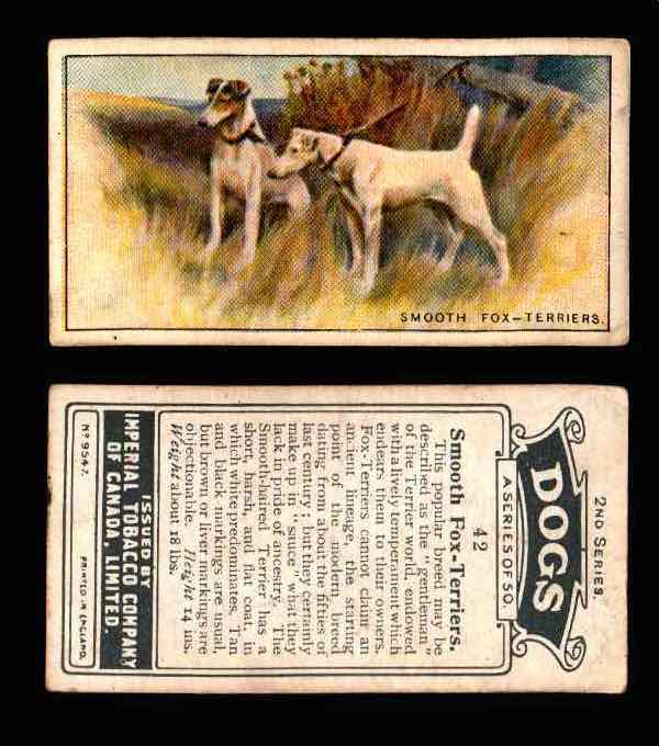 1925 Dogs 2nd Series Imperial Tobacco Vintage Trading Cards U Pick Singles #1-50 #42 Smooth Fox Terriers  - TvMovieCards.com