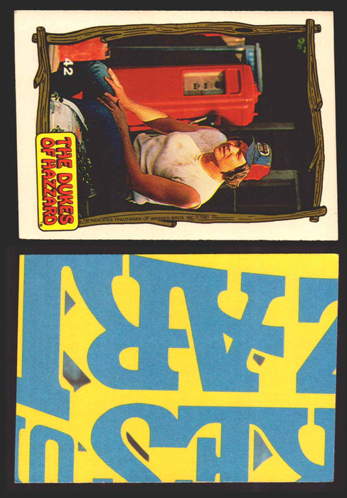 1983 Dukes of Hazzard Vintage Trading Cards You Pick Singles #1-#44 Donruss 42C   Couter in front of the garage  - TvMovieCards.com