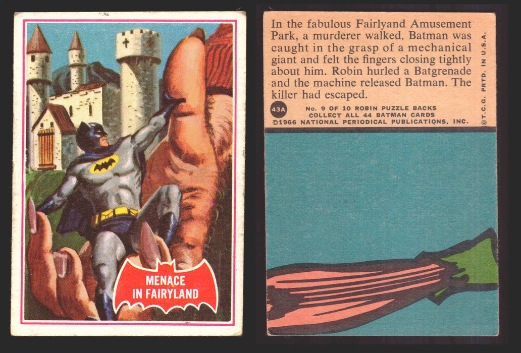 1966 Batman Series A (Red Bat) Vintage Trading Card You Pick Singles #1A-44A #43  - TvMovieCards.com