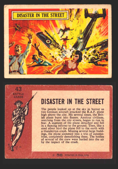 1965 Battle World War II A&BC Vintage Trading Card You Pick Singles #1-#73 43   Disaster in the Street  - TvMovieCards.com