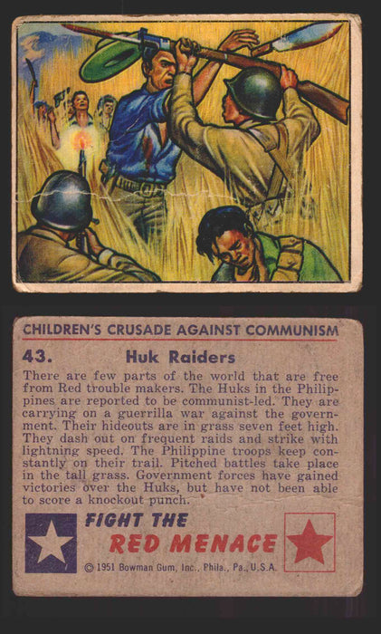 1951 Red Menace Vintage Trading Cards #1-48 You Pick Singles Bowman Gum 43   Huk Raiders  - TvMovieCards.com