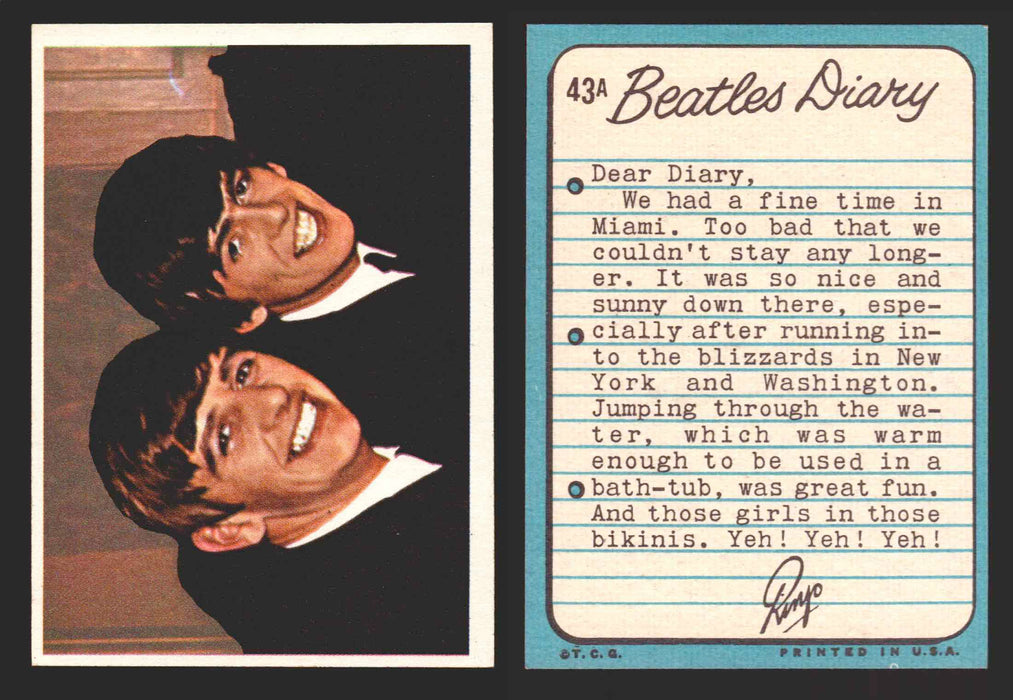 Beatles Diary Topps 1964 Vintage Trading Cards You Pick Singles #1A-#60A #	43	A  - TvMovieCards.com