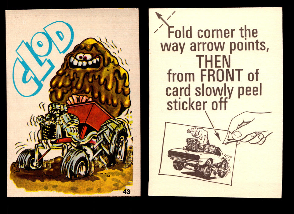 Fabulous Odd Rods Vintage Sticker Cards 1973 #1-#66 You Pick Singles #43   Clod  - TvMovieCards.com
