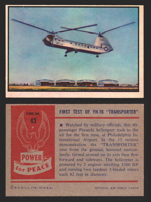 1954 Power For Peace Vintage Trading Cards You Pick Singles #1-96 43   First Test Of YH-16 "Transporter"  - TvMovieCards.com