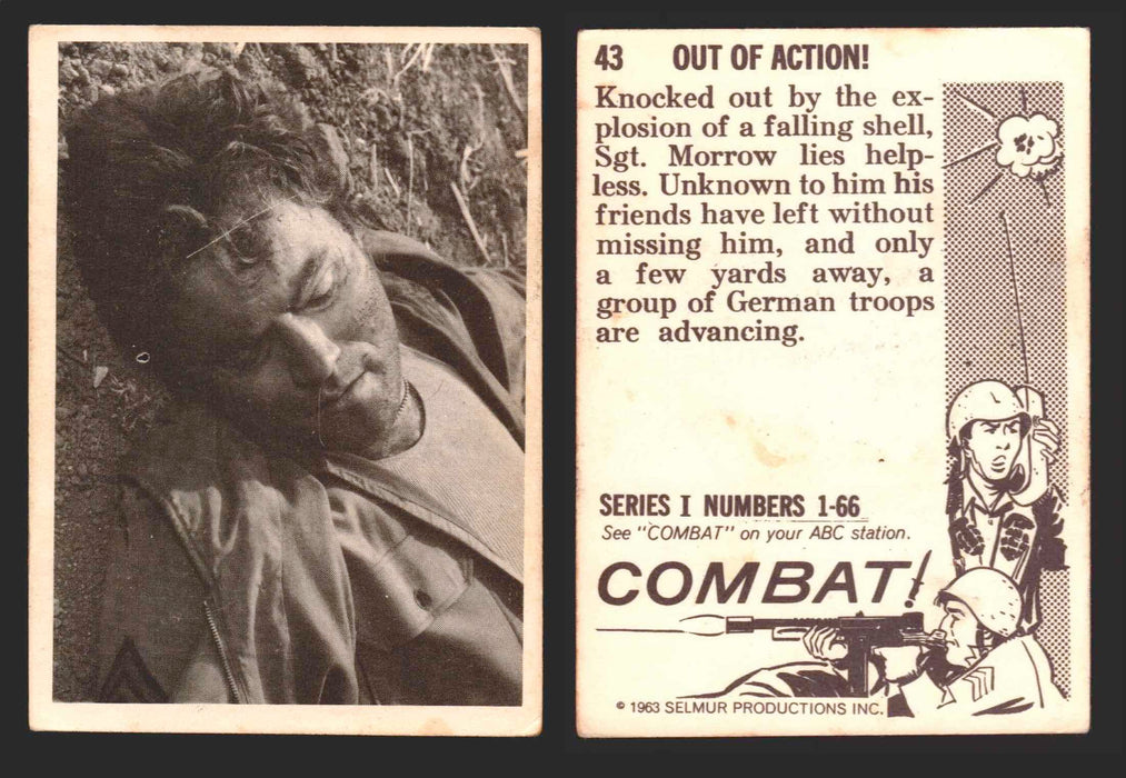 1963 Combat Series I Donruss Selmur Vintage Card You Pick Singles #1-66 43   Out of Action!  - TvMovieCards.com