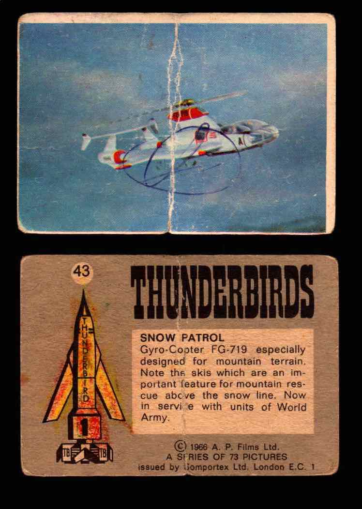 Thunderbirds Vintage Trading Card Singles #1-72 Somportex 1966 #43  - TvMovieCards.com