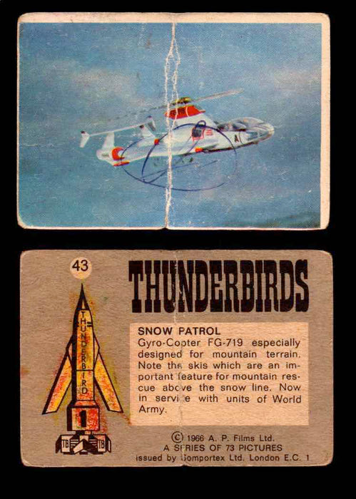 Thunderbirds Vintage Trading Card Singles #1-72 Somportex 1966 #43  - TvMovieCards.com