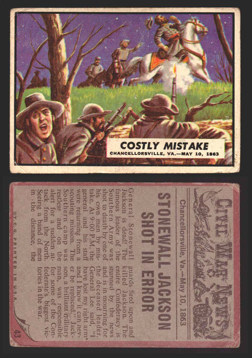1962 Civil War News Topps TCG Trading Card You Pick Single Cards #1 - 88 43   Costly Mistake  - TvMovieCards.com