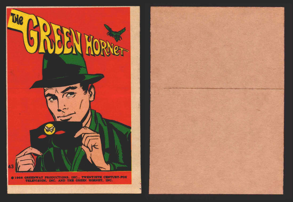 1966 Green Hornet Stickers Topps Vintage Trading Card You Pick Singles #1-44 #	43  - TvMovieCards.com