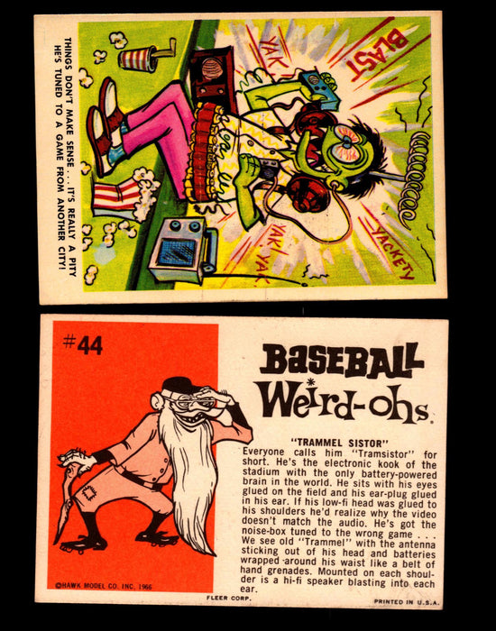 Weird-ohs BaseBall 1966 Fleer Vintage Card You Pick Singles #1-66 #44 Trammel Sistor  - TvMovieCards.com