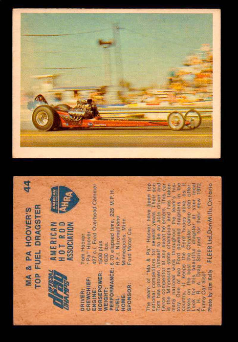 AHRA Official Drag Champs 1971 Fleer Canada Trading Cards You Pick Singles #1-63 44   Ma & Pa Hoover's                                 Top Fuel Dragster  - TvMovieCards.com
