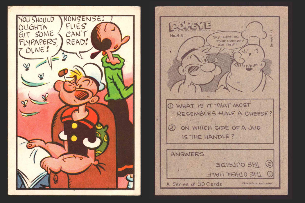 1959 Popeye Chix Confectionery Vintage Trading Card You Pick Singles #1-50 44   You should oughta git some flypapers    Olive!  - TvMovieCards.com