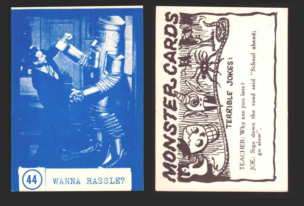 1965 Blue Monster Cards Vintage Trading Cards You Pick Singles #1-84 Rosen 44   Wanna Rassle?  - TvMovieCards.com