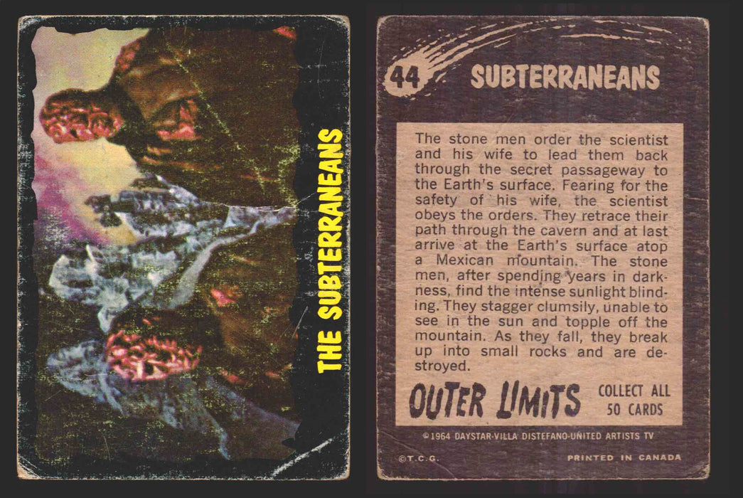 1964 Outer Limits Vintage Trading Cards #1-50 You Pick Singles O-Pee-Chee OPC 44   The Subterraneans  - TvMovieCards.com
