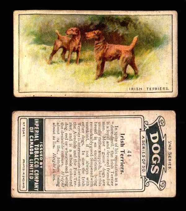 1925 Dogs 2nd Series Imperial Tobacco Vintage Trading Cards U Pick Singles #1-50 #44 Irish Terriers  - TvMovieCards.com