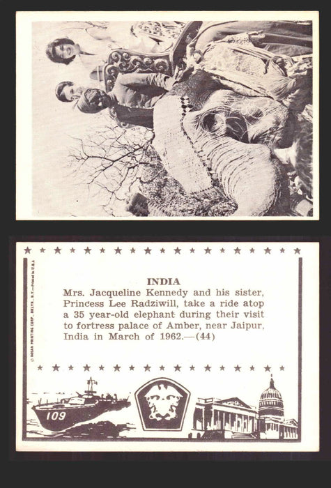 1963 John F. Kennedy JFK Rosan Trading Card You Pick Singles #1-66 44   India  - TvMovieCards.com