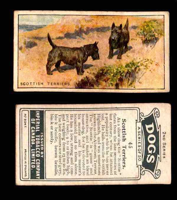 1925 Dogs 2nd Series Imperial Tobacco Vintage Trading Cards U Pick Singles #1-50 #45 Scottish Terriers  - TvMovieCards.com