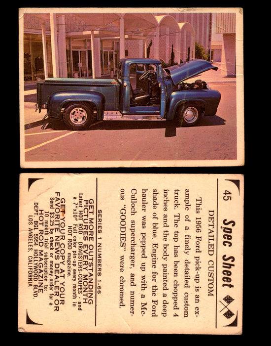 1965 Donruss Spec Sheet Vintage Hot Rods Trading Cards You Pick Singles #1-66 #45  - TvMovieCards.com