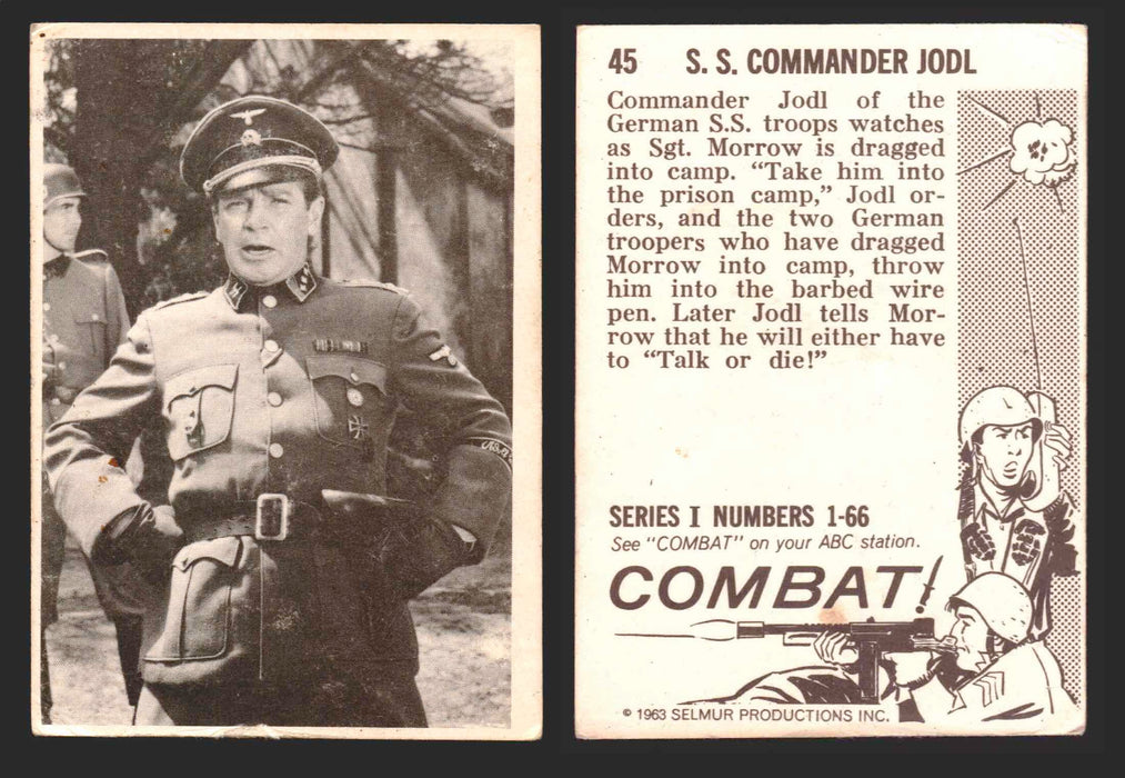 1963 Combat Series I Donruss Selmur Vintage Card You Pick Singles #1-66 45   S. S. Commander Jodl  - TvMovieCards.com