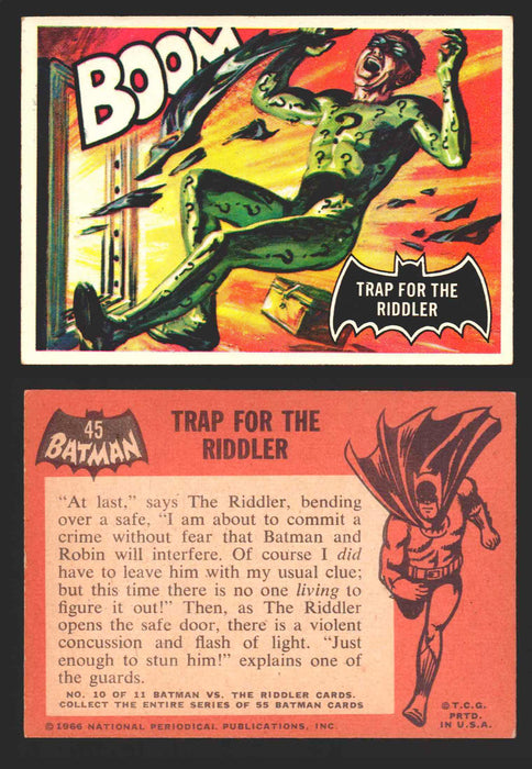 1966 Batman (Black Bat) Vintage Trading Card You Pick Singles #1-55 #	 45   Trap for the Riddler  - TvMovieCards.com