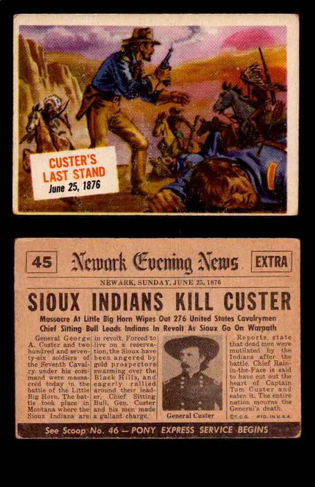 1954 Scoop Newspaper Series 1 Topps Vintage Trading Cards You Pick Singles #1-78 45   Custer's Last Stand  - TvMovieCards.com