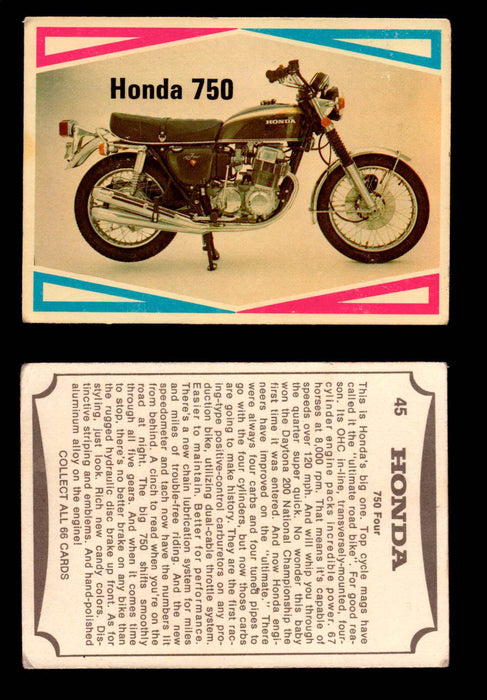 1972 Street Choppers & Hot Bikes Vintage Trading Card You Pick Singles #1-66 #45   Honda 750  - TvMovieCards.com