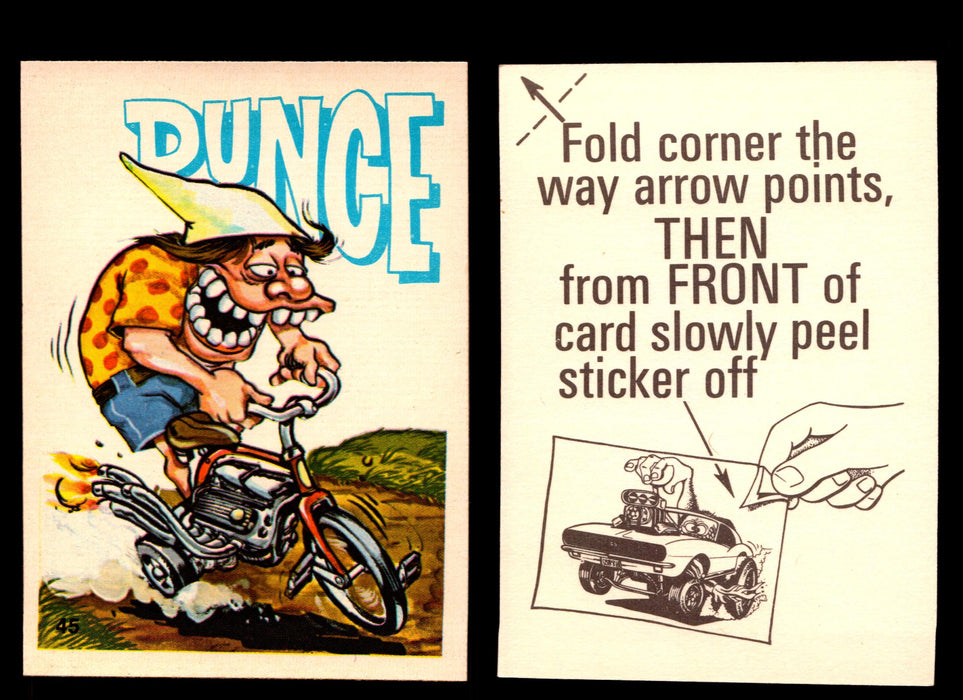 Fabulous Odd Rods Vintage Sticker Cards 1973 #1-#66 You Pick Singles #45   Dunce  - TvMovieCards.com