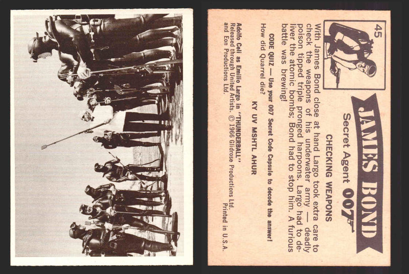 1966 James Bond 007 Thunderball Vintage Trading Cards You Pick Singles #1-66 45   Checking Weapons  - TvMovieCards.com