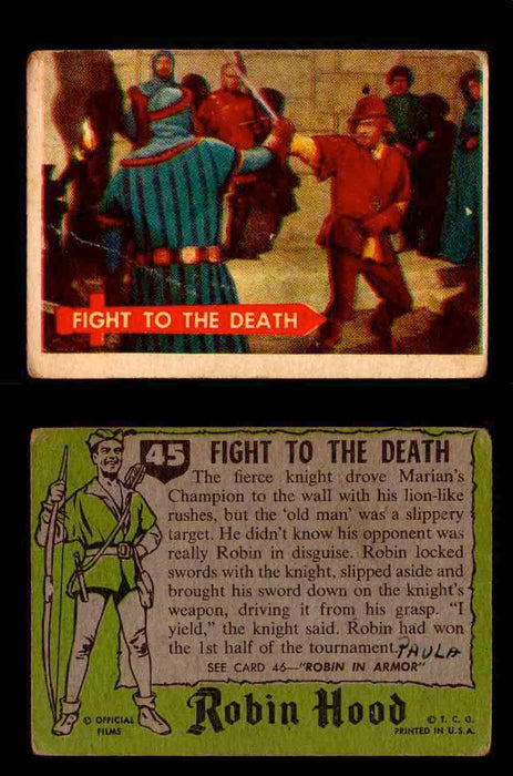 1957 Robin Hood Topps Vintage Trading Cards You Pick Singles #1-60 #45  - TvMovieCards.com