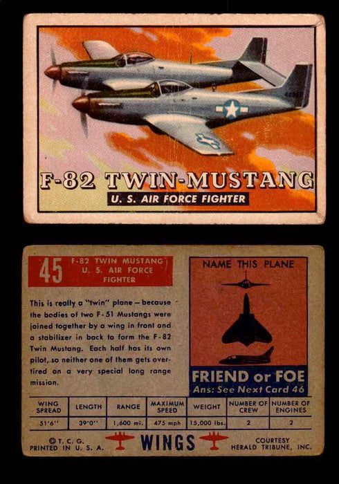 1952 Wings Topps TCG Vintage Trading Cards You Pick Singles #1-100 #45  - TvMovieCards.com