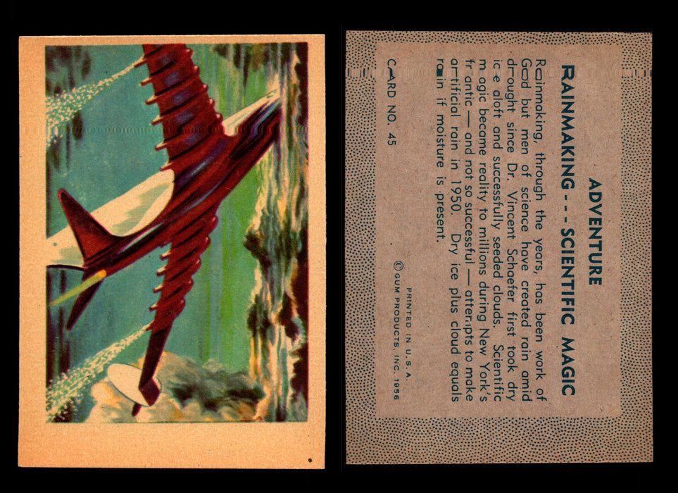 1956 Adventure Vintage Trading Cards Gum Products #1-#100 You Pick Singles #45 Rainmaking ---- Scientific Magic  - TvMovieCards.com
