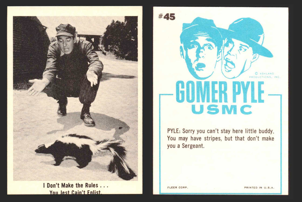 1965 Gomer Pyle Vintage Trading Cards You Pick Singles #1-66 Fleer 45   I don't make the rules...you jest cain't enlist.  - TvMovieCards.com
