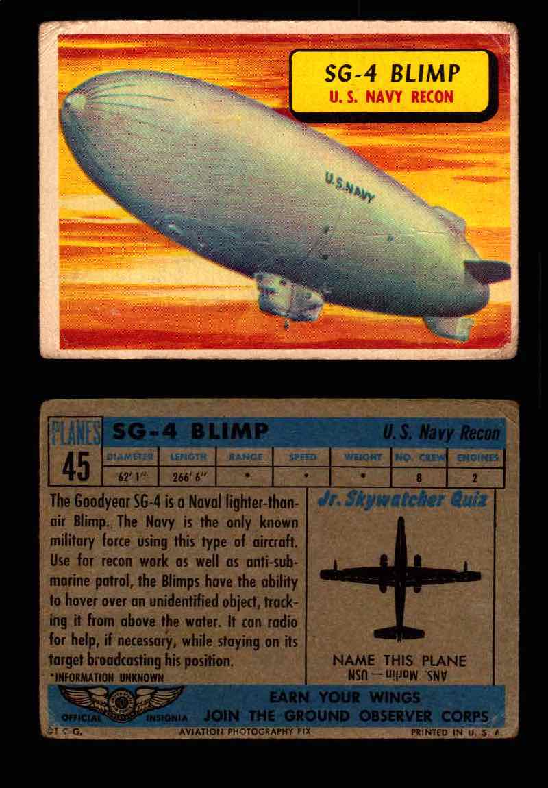 1957 Planes Series I Topps Vintage Card You Pick Singles #1-60 #45  - TvMovieCards.com