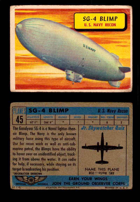 1957 Planes Series I Topps Vintage Card You Pick Singles #1-60 #45  - TvMovieCards.com