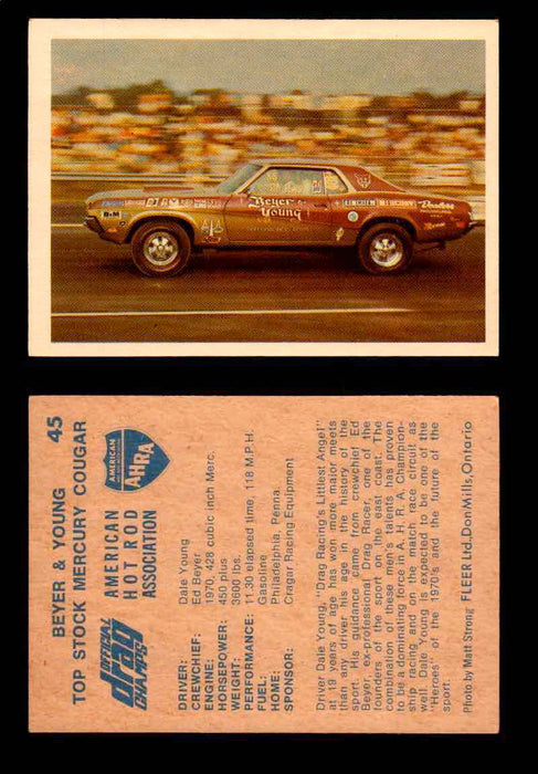 AHRA Official Drag Champs 1971 Fleer Canada Trading Cards You Pick Singles #1-63 45   Beyer & Young                                    Top Stock Mercury Cougar  - TvMovieCards.com