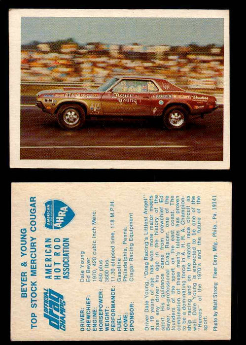 AHRA Official Drag Champs 1971 Fleer Vintage Trading Cards You Pick Singles 45   Beyer & Young                                    Top Stock Mercury Cougar  - TvMovieCards.com