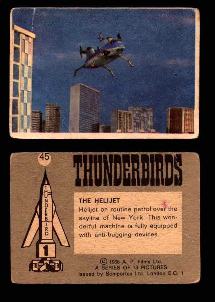 Thunderbirds Vintage Trading Card Singles #1-72 Somportex 1966 #45  - TvMovieCards.com