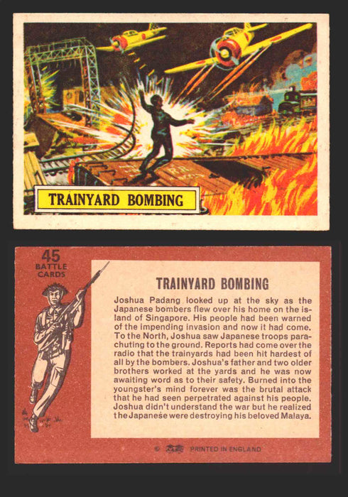 1965 Battle World War II A&BC Vintage Trading Card You Pick Singles #1-#73 45   Trainyard Bombing  - TvMovieCards.com