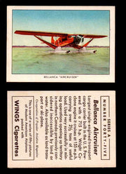 1940 Modern American Airplanes Series A Vintage Trading Cards Pick Singles #1-50 45 Bellanca “Aircruiser”  - TvMovieCards.com
