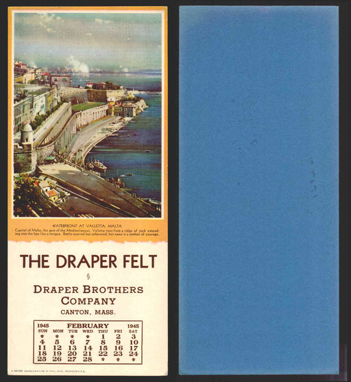 Draper Brother Co Images of the World Advertising Calendar 1945-1957 You Pick February 1945  - TvMovieCards.com