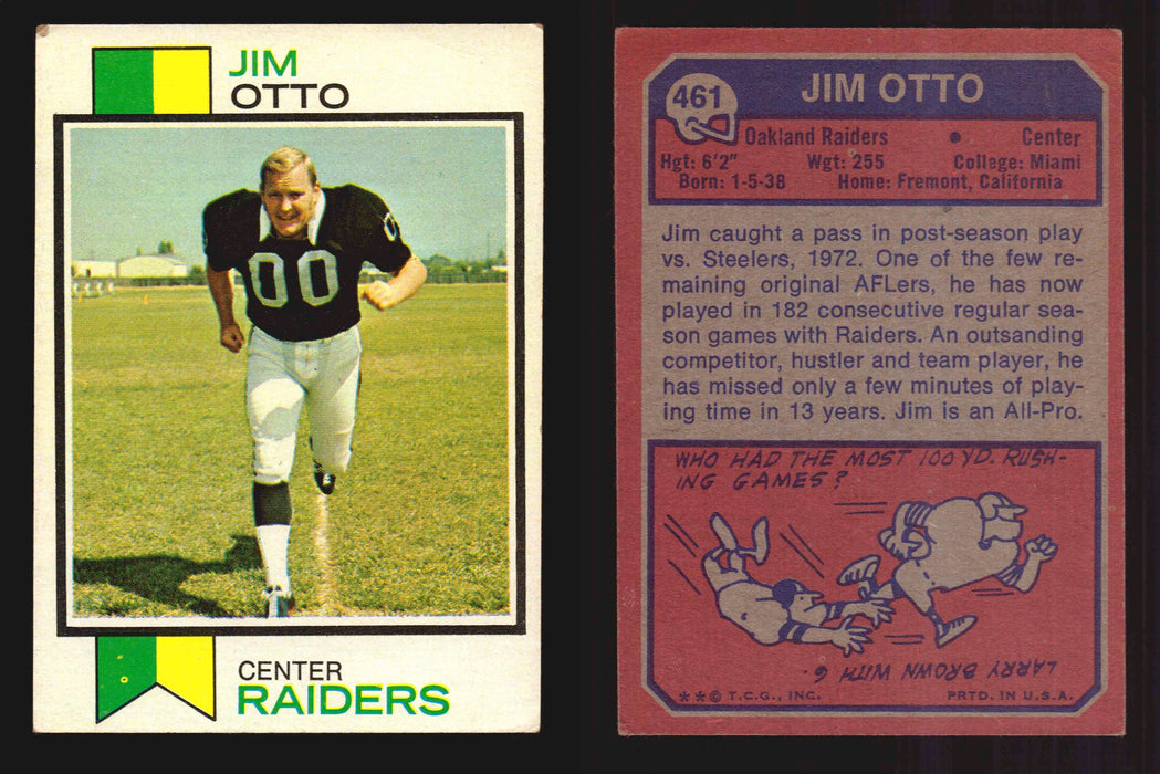 1973 Topps Football Trading Card You Pick Singles #1-#528 G/VG/EX #	461	Jim Otto (HOF)  - TvMovieCards.com