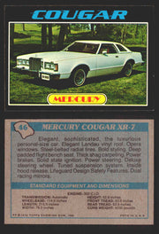 1976 Autos of 1977 Vintage Trading Cards You Pick Singles #1-99 Topps 46   Mercury Cougar XR-7  - TvMovieCards.com