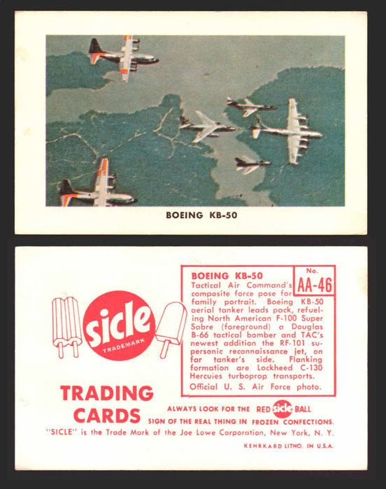 1959 Sicle Airplanes Joe Lowe Corp Vintage Trading Card You Pick Singles #1-#76 AA-46	Boeing KB-50  - TvMovieCards.com
