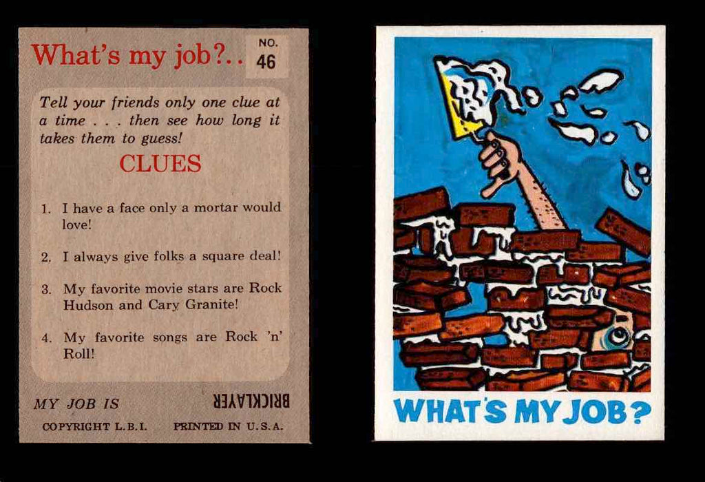 1965 What's my Job? Leaf Vintage Trading Cards You Pick Singles #1-72 #46  - TvMovieCards.com