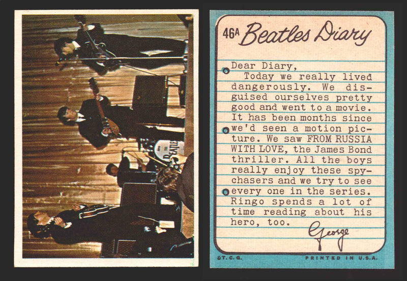 Beatles Diary Topps 1964 Vintage Trading Cards You Pick Singles #1A-#60A #	46	A  - TvMovieCards.com