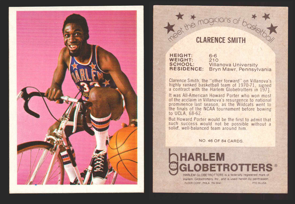1971 Harlem Globetrotters Fleer Vintage Trading Card You Pick Singles #1-84 46 of 84   Clarence Smith  - TvMovieCards.com
