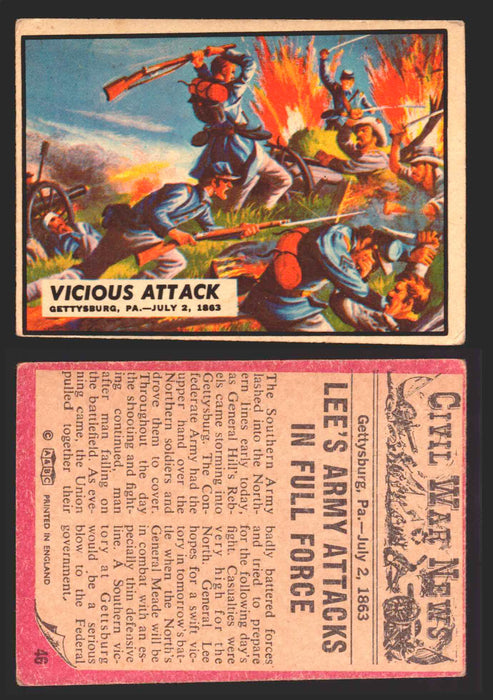 Civil War News Vintage Trading Cards A&BC Gum You Pick Singles #1-88 1965 46   Vicious Attack  - TvMovieCards.com