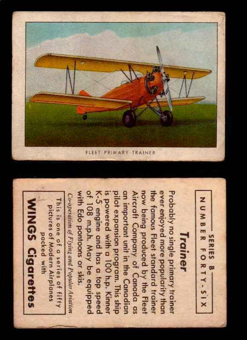 1941 Modern American Airplanes Series B Vintage Trading Cards Pick Singles #1-50 46	 	Fleet Primary Trainer  - TvMovieCards.com