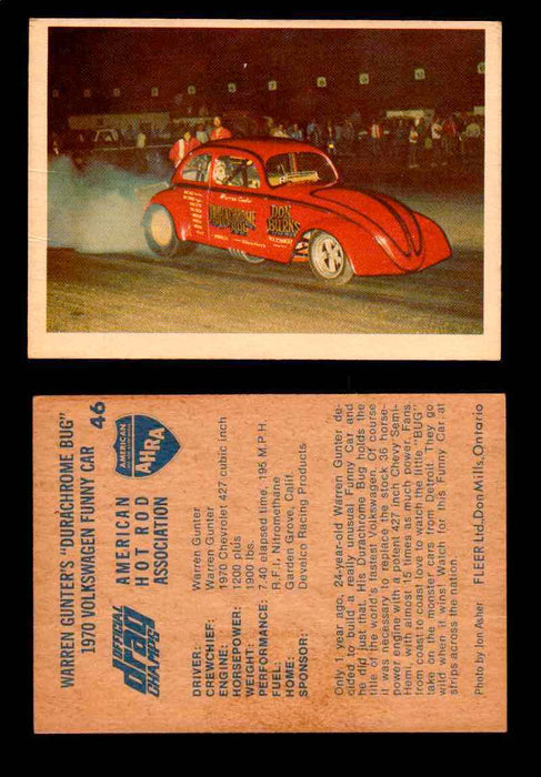 AHRA Official Drag Champs 1971 Fleer Canada Trading Cards You Pick Singles #1-63 46   Warren Gunter's "Durachrome Bug"                 1970 Volkswagen Funny Car  - TvMovieCards.com
